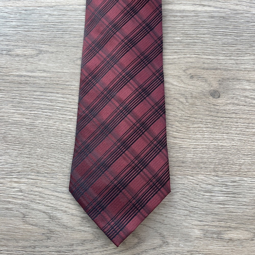BD Baggies Neck Tie Horse Polo Silk 52 inch Burgundy Blue